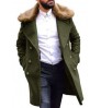 Men's Custom Winter Trench Overcoat Removable Fur Collar Top Coat Double Breasted Business Long Coat