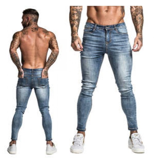 Supplier of international brands---Custom Made tapered stacked jeans men slim fit pants tapered men jeans trouser