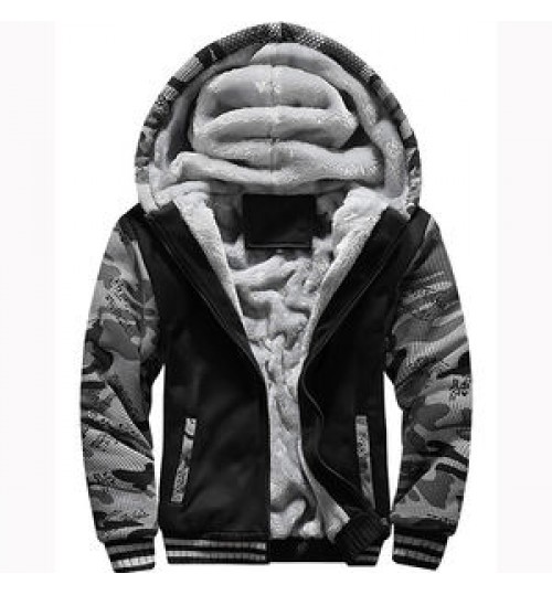 OEM ODM Men's Pullover Winter Workout Fleece Hoodie Jackets Plus Size Warm Thick Men Coat