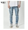 New stock men's jeans side pocket leg pants, skinny jeans, men's jeans