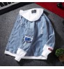 Custom Jacket Men's Self-cultivation Street Windbreaker Lapel Hoodie Autumn Wash Coat Hole Beggar Outfit Hip-hop Bomber Jacket