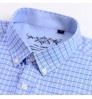 Men's Shirts Shirts Men's Plaid Casual Oxford Shirts Pocket With Embroidered Logo Regular-fit Long Sleeve Button Down Work Shirts Custom