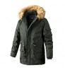 Winter Thicken Warm Soild Color Casual Streets Cold-Proof Jacket,Men's Fur Collar Parkas Coat