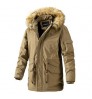 Winter Thicken Warm Soild Color Casual Streets Cold-Proof Jacket,Men's Fur Collar Parkas Coat