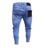 New Italy Style Men's Distressed Destroyed Badge Pants Art Patches Skinny Biker White Jeans Slim Trousers