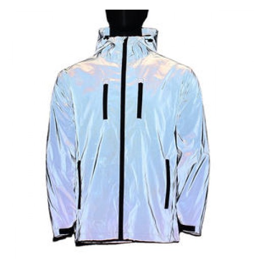 2021 new running and cycling men's jacket windbreaker 3m reflective outdoor waterproof reflective jacket