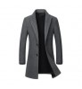 Abrigo Largo Hombre Classic Cardigan Single Breasted Men's Wool Overcoat Warm Winter Long Mens Trench Coat