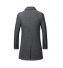 Abrigo Largo Hombre Classic Cardigan Single Breasted Men's Wool Overcoat Warm Winter Long Mens Trench Coat