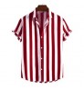 Men's Shirt Shirts Shirts New Cotton Casual Men's Striped Shirt Breathable Loose Lapel Short Sleeve Men's Business Shirts