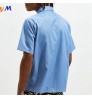 OEM custom high quality short sleeve fashionable short-sleeved pocket casual turn-down collar men's zip up mens work shirts