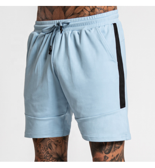 Custom logo high quality cotton gym french terry contrast color shorts drawstrings men shorts