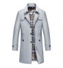 Slim Long Jacket Solid Slim Men's Trench Coat Plus Size single breasted custom stylish long trench coats mens