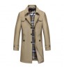 Slim Long Jacket Solid Slim Men's Trench Coat Plus Size single breasted custom stylish long trench coats mens
