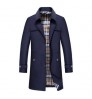 Slim Long Jacket Solid Slim Men's Trench Coat Plus Size single breasted custom stylish long trench coats mens