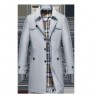 Slim Long Jacket Solid Slim Men's Trench Coat Plus Size single breasted custom stylish long trench coats mens