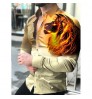 Custom LOGO Lion Printed Men's Shirts 2022 New Fashion Long Sleeve Shirt Plus Size Single Button Turn Down Spring Men Clothing