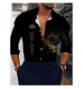 Custom LOGO Lion Printed Men's Shirts 2022 New Fashion Long Sleeve Shirt Plus Size Single Button Turn Down Spring Men Clothing