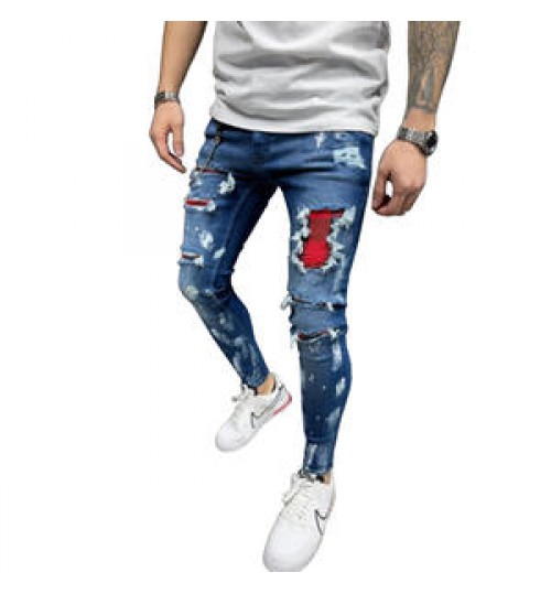 The Black Friday Sale Washed Mens Jeans Denim Slim Ripped Pants Men Black Friday Casual Leisure Men'S Jeans With Hole