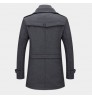 Autumn and Winter New Men's Double Collar Woolen Warm Plus Size Long Coat Windproof Jacket for Men