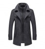 New Men Wool Blends Coats Autumn Winter Solid Color Cold Resistant Men Woolen Overcoat Double Collar Casual Trench Coat Male