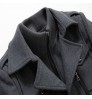 New Men Wool Blends Coats Autumn Winter Solid Color Cold Resistant Men Woolen Overcoat Double Collar Casual Trench Coat Male
