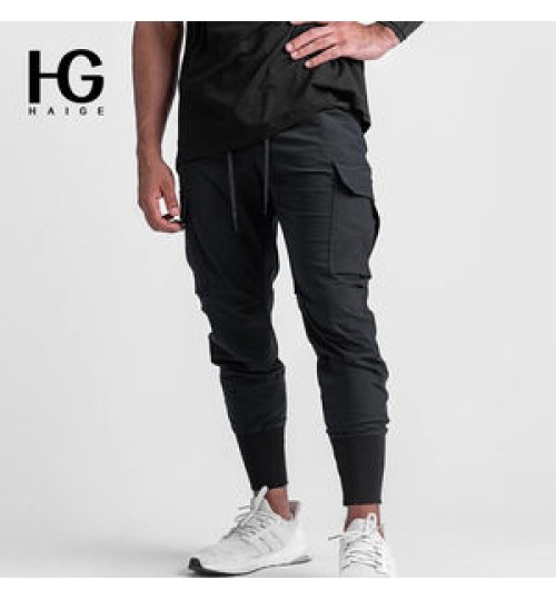 Custom Men Cargo Pants With Side Pockets Grey Khaki Black Pants Men Fitness Trouser Cargo Pants Men's Trousers