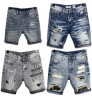 High quality jeans shorts Men's summer stretch denim pants boys short pants Young jeans fit skinny breathable Five trousers
