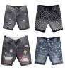 High quality jeans shorts Men's summer stretch denim pants boys short pants Young jeans fit skinny breathable Five trousers