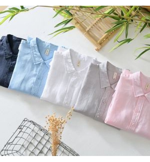 Wholesale bulk eco friendly natural men's plus size hemp linen button down shirts eco 100% long sleeve men casual for men