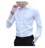 White shirt men's long-sleeved Slim-free solid color professional business dress white men's suit shirt jacket sweater T-shirt