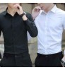 White shirt men's long-sleeved Slim-free solid color professional business dress white men's suit shirt jacket sweater T-shirt