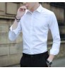 White shirt men's long-sleeved Slim-free solid color professional business dress white men's suit shirt jacket sweater T-shirt