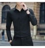White shirt men's long-sleeved Slim-free solid color professional business dress white men's suit shirt jacket sweater T-shirt