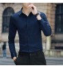 White shirt men's long-sleeved Slim-free solid color professional business dress white men's suit shirt jacket sweater T-shirt