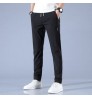 Men's Ice Silk Trousers Solid Color Mid-Waist Loose Breathable Straight-Leg Casual Pants Thin Quick-Drying Sports Pants