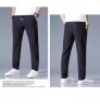 Men's Ice Silk Trousers Solid Color Mid-Waist Loose Breathable Straight-Leg Casual Pants Thin Quick-Drying Sports Pants