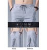 Men's Ice Silk Trousers Solid Color Mid-Waist Loose Breathable Straight-Leg Casual Pants Thin Quick-Drying Sports Pants