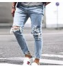 Wholesale China Supplier Stretchy Designer Ripped Distressed High Waist Mens Trouser Jeans