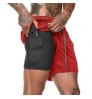 Wholesale Gym wear Cross shorts Mens fitness Workout short Sports Running Shorts with inner compression shorts for men