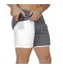 Wholesale Gym wear Cross shorts Mens fitness Workout short Sports Running Shorts with inner compression shorts for men