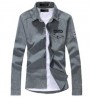 New Fashion Men's Autumn Long Sleeve Shirt Cowboy Slim Shirt