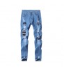 Classic Stylish Atmosphere Hole Trousers Comfortable Cotton Men Jeans Sweat Men'S Pants
