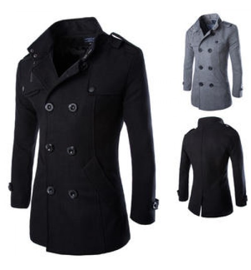 trendy overcoat men woolen coat men long mens coat Retro Style male clothing