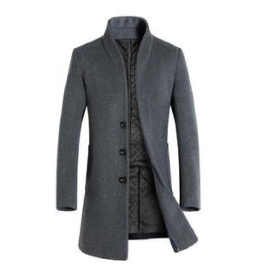 2020 Spring Men Casual Slim Fit Woolen Coat High Quality Trench Coats