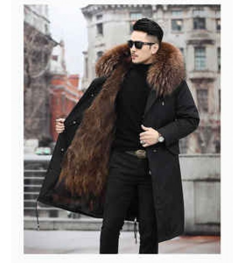 2021 Faux Fur Coat Classic Men's Imitation Wool Clothes Warm Winter Long Men's Windbreaker Jacket Faux Fur