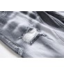 new men fashion jeans slim fit light gray distressed ripped jeans men's jeans