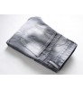 new men fashion jeans slim fit light gray distressed ripped jeans men's jeans