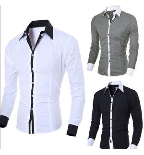 XDL New Arrival Casual Business Men Dress Shirts Luxury Brand Long Sleeve Males Social Shirts
