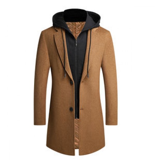 JACKETOWN Winter Wool Jacket Men's High-quality Wool Coat Casual Trench Coat