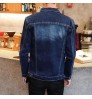 Factory wholesale custom denim jacket men's clothing dark blue Sports casual Slim jacket jean for men